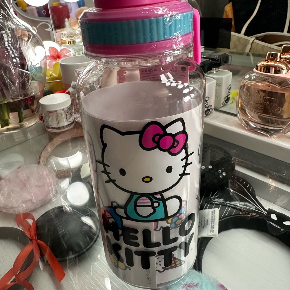 Hello Kitty Water Bottle with Pink Lid